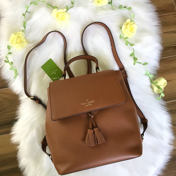 Kate Spade Hayes Medium Backpack Bag Warm Ginger - Picture 3 of 8